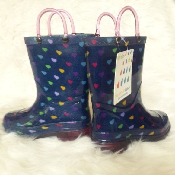 Kids Light-Up Rain/Snow Boots (Hearts) - Picture 4 of 6